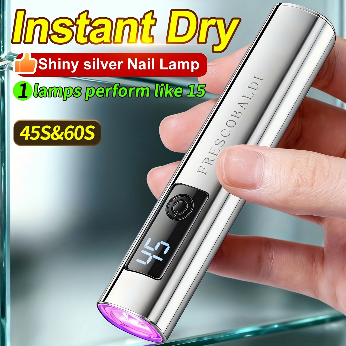 TEMU Display Handheld Nail Art Lamp For Gel Nails, Mini Nail Light, Portable Led Nail Lamp, Usb Nail Dryer For Fast Manicure Pedicure Tool