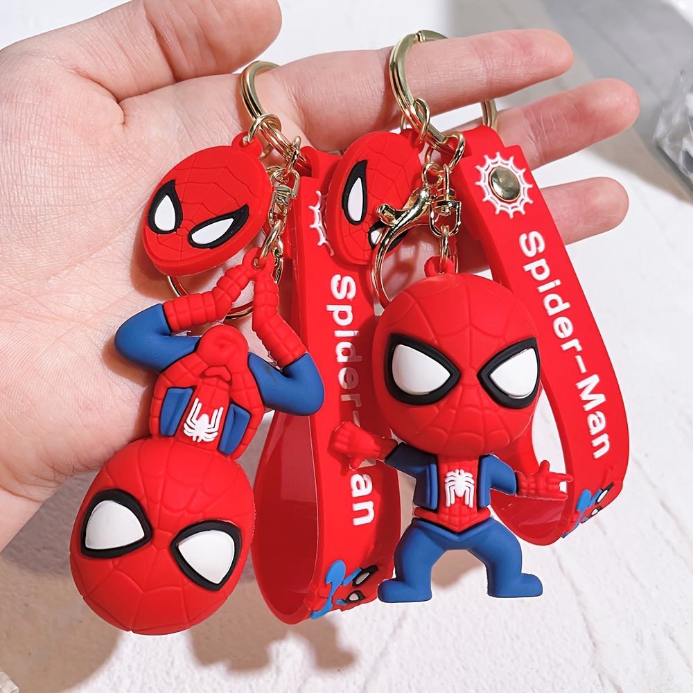 

[1pc Spiderman Silicone Keychain] Single Piece Silicone Superhero Keychain, Cartoon Keyring, Pvc Material, Anime Themed, For Men's And Women's Bags, Car Keys, Ideal Christmas Gift