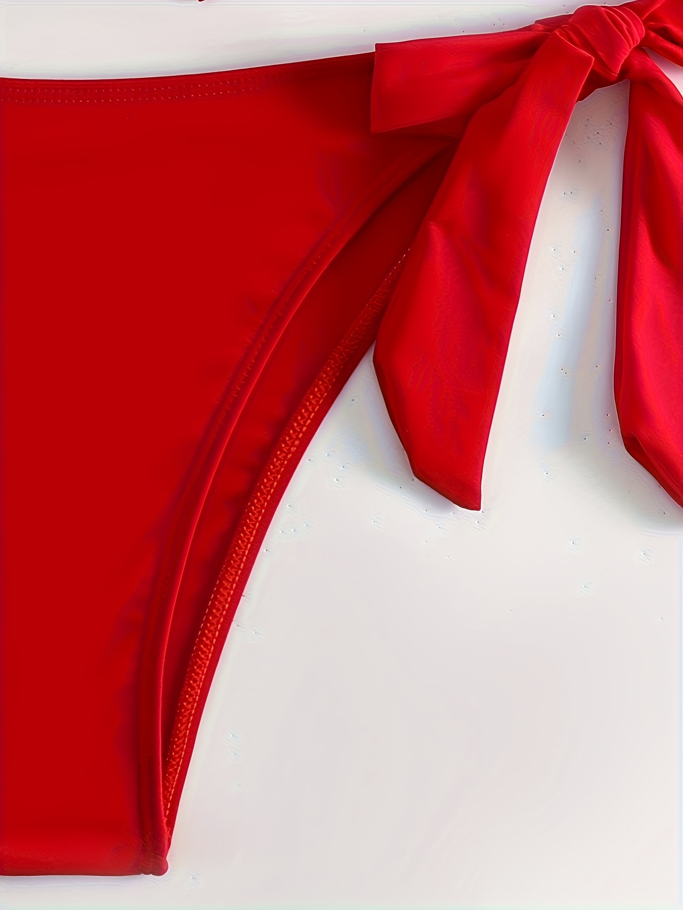 big red gathered hard   bikini set Product details 2
