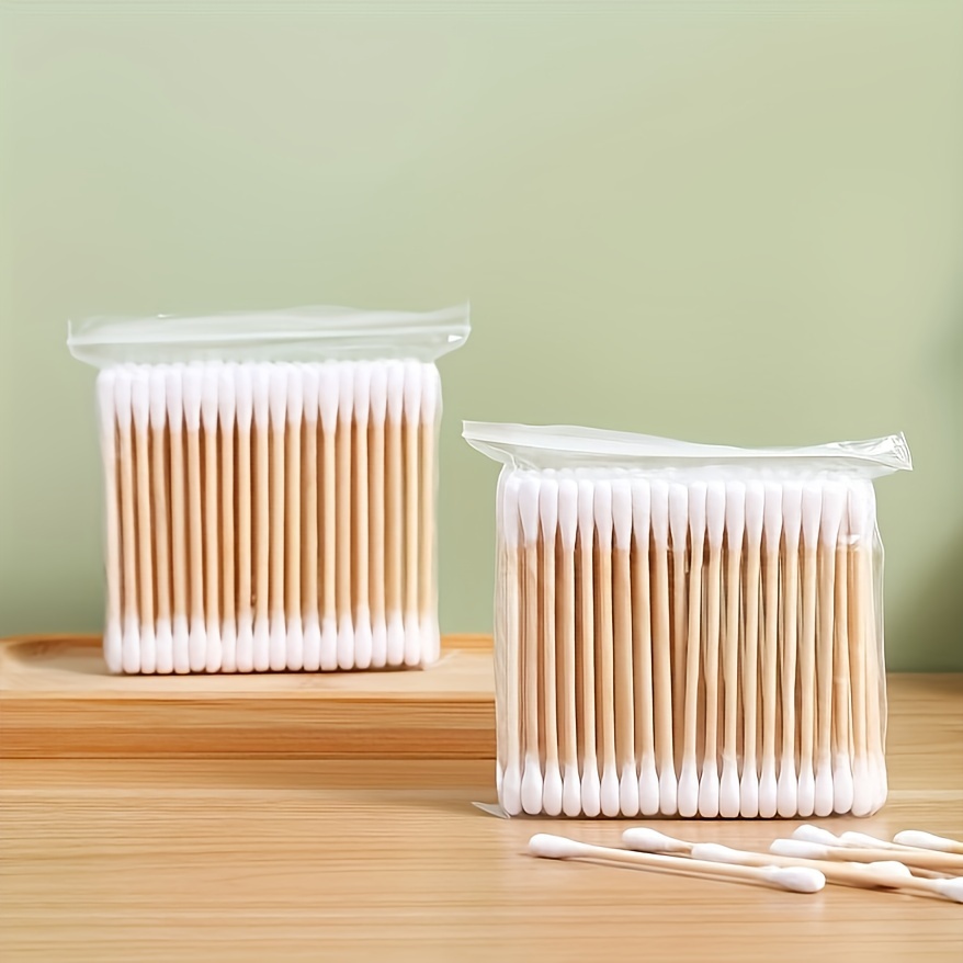 100/200/500pcs Unscented Double-Headed Swabs, Ultra-Portable, for Household, Makeup, Makeup Remover, Ear-Picking, Travel