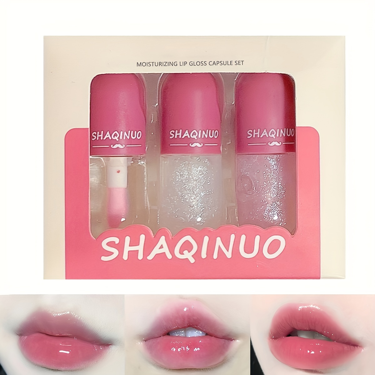 3 st. minilacker med glittrande effekt, färgskiftande, fuktgivande och näringsrik läppbalsam, läppbalsam torrhet, läppvård, för makeup, gåva till alla hjärtans dag, för musikfestival - beauty & health - Temu Sweden