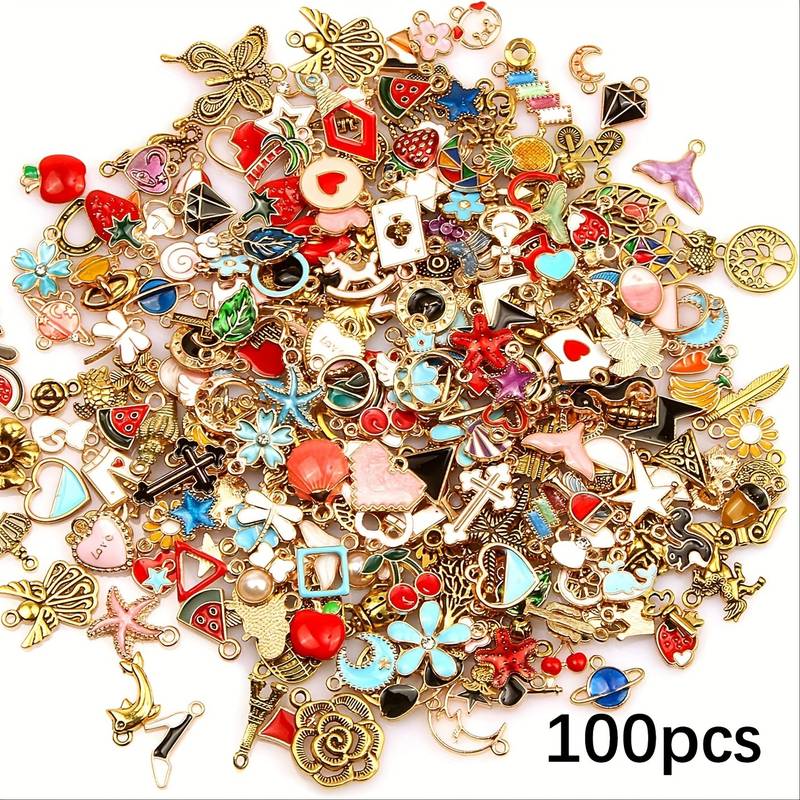 30 Breloques émaillées Dorées Pour Bijoux DIY - Pendentifs De Noël, Fabrication De Bracelets Et Colliers