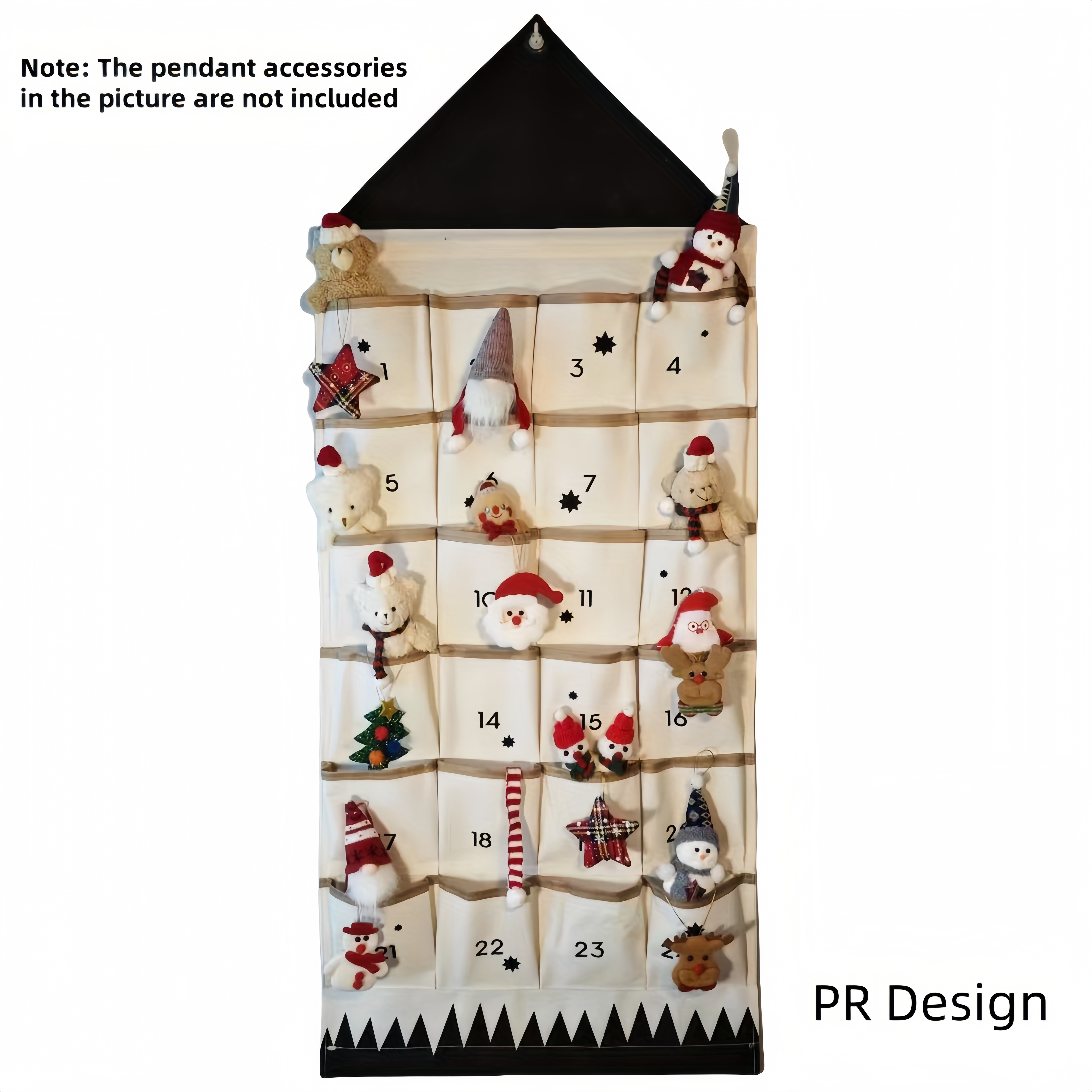

1pc, 24 Calendars Christmas Hanging Bag Decor, Christmas Decorations, Decoration, Aesthetic Decor, Decoration, Decor