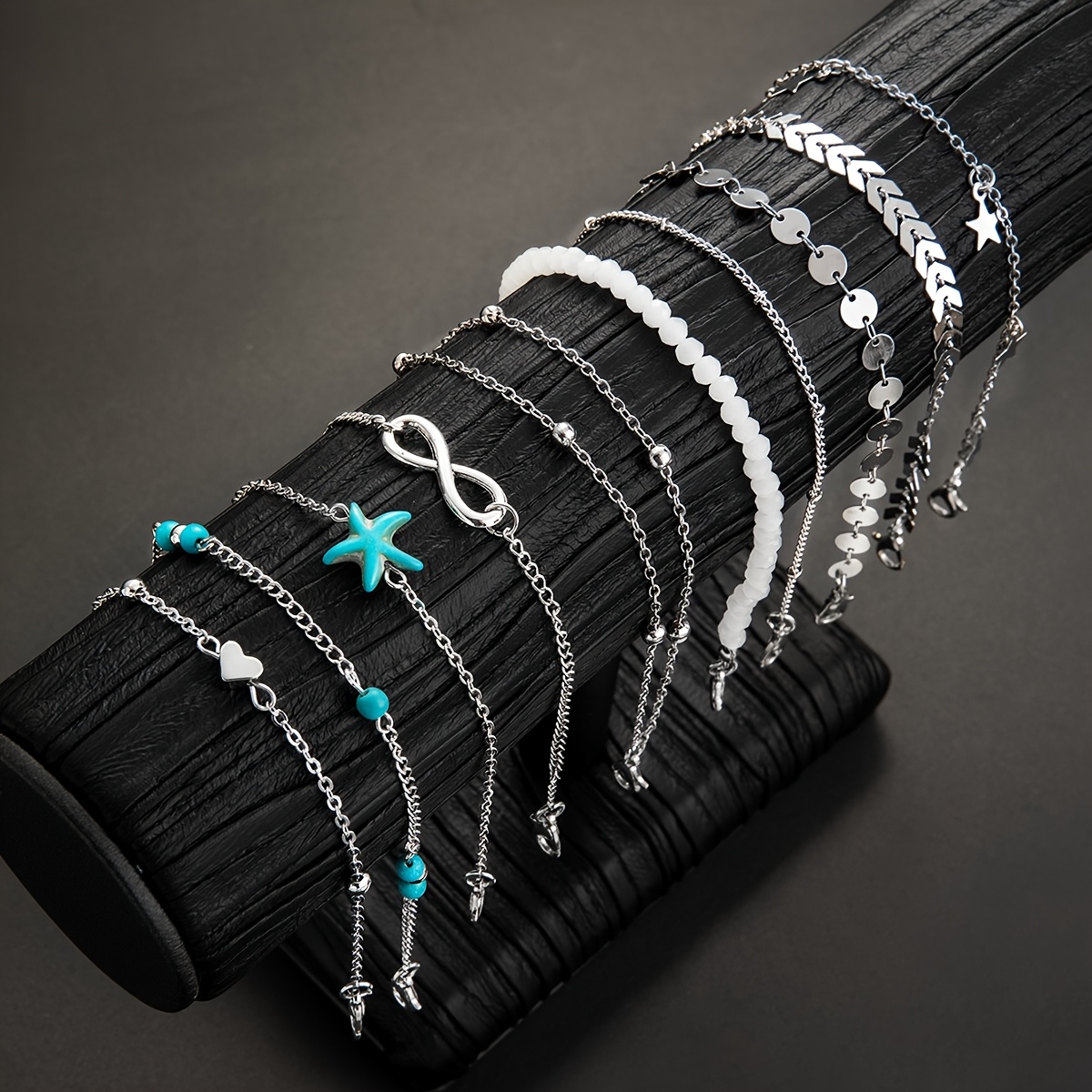Boho Starfish Chain Women's Bracelet Set for Outing Beach