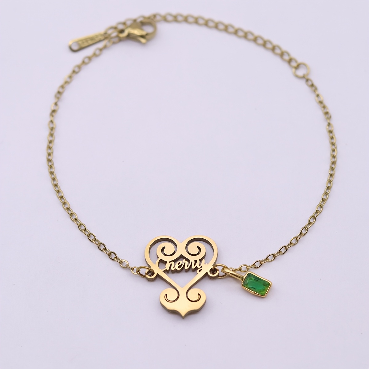 Personalized Engraved Heart Name Bracelet, Stainless Steel