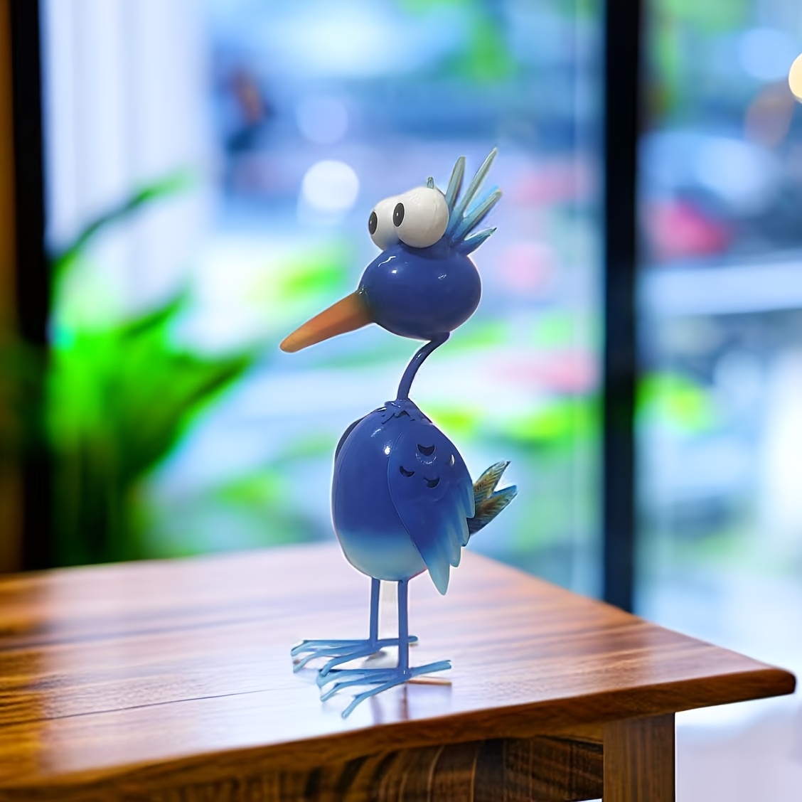 E-shop Eine große Metall-Blauvogel-Gartenskulptur für den Außenbereich – Dekoration für Terrasse, Hinterhof – Ohne Stromversorgung – Perfektes Geschenk