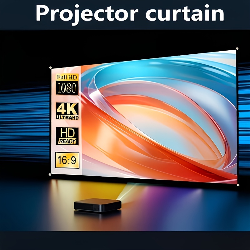 TEMU -inch Foldable Ultra Hd Projection Screen With :9 Ratio, Designed Specifically For Projectors, Suitable For Home Theaters And Compatible With
