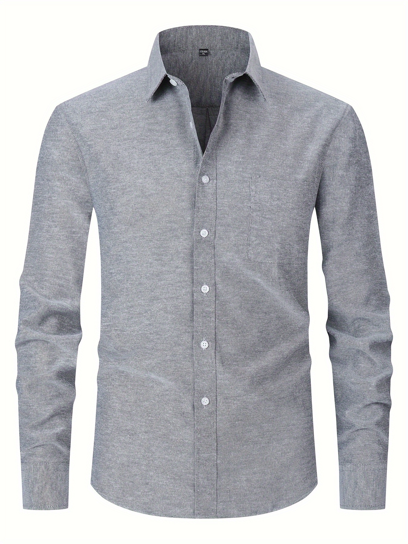 *'* Business Casual Dress Shirt 55% Cotton 45% Polyester Blend, Navy  Blue/White/Black/Gray/Beige, Collar Long Sleeve Button-Up with Chest  Pocket,