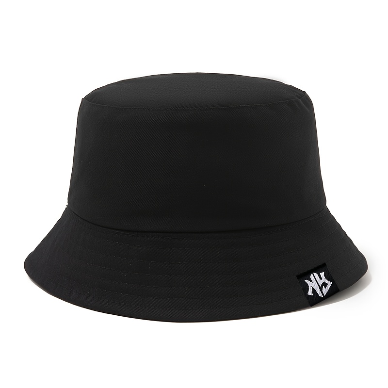 E-shop Klassischer Outdoor-Fischerhut für Herren mit kleinem NY-Auto-Logo, tragbarer Camping-Fischerhut. Unisex-Hut in einfarbiger Ausführung für