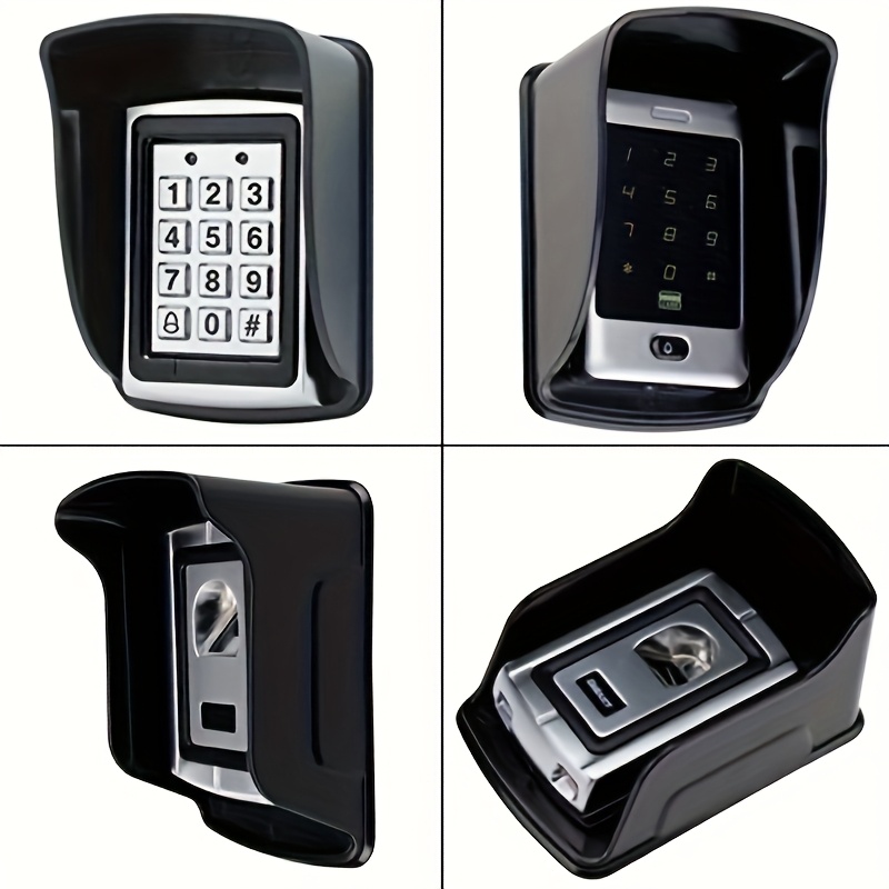 Weatherproof Doorbell Cover – Wide Rain Shield For Outdoor Door Entry Systems, Access Control Keypads & Card Readers, Easy Tool-Free Installation (Black Plastic)