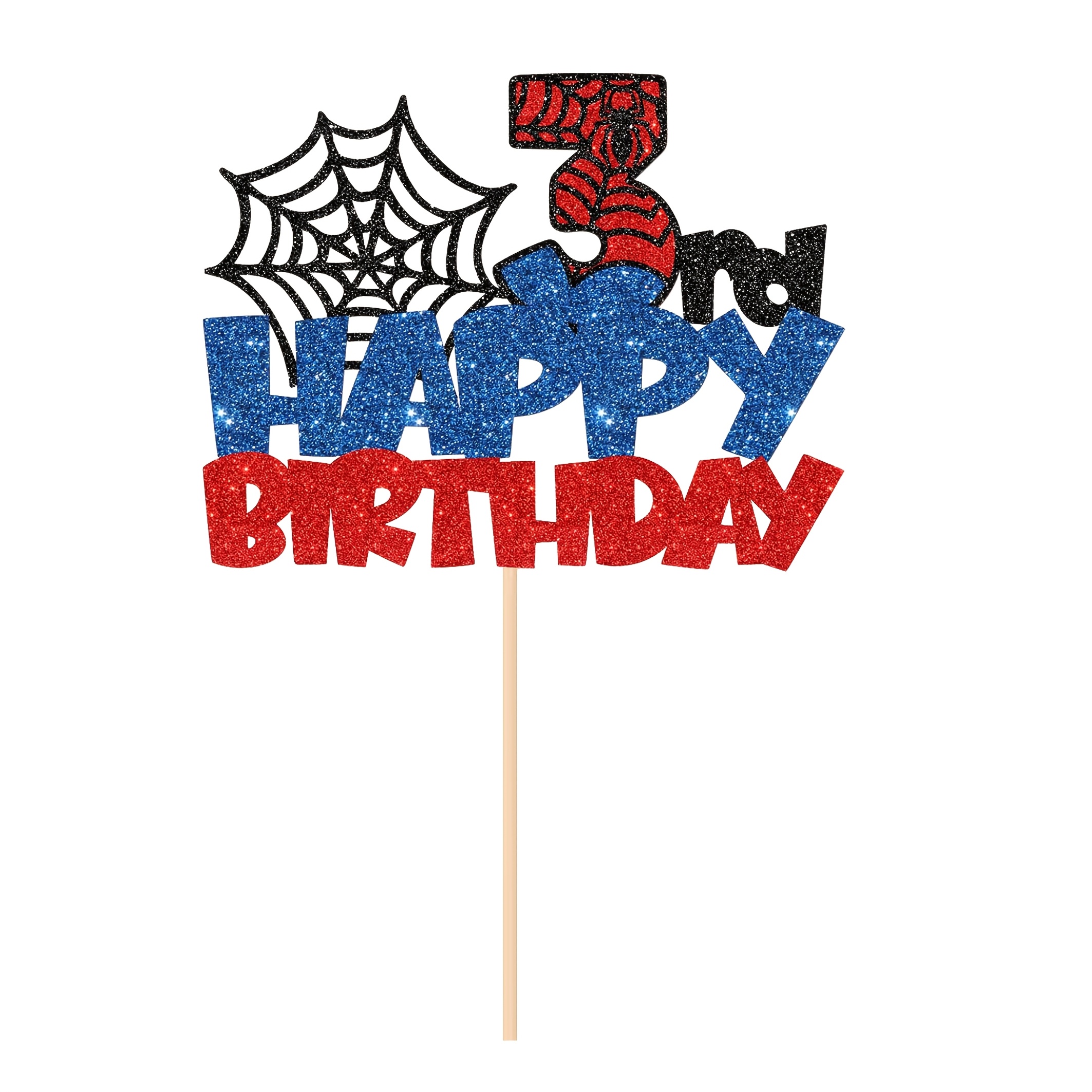 1pc 3rd Birthday Topper, Themed 3rd Birthday Topper For Boys, 3rd Birthday Party Supplies, Best For Christmas,halloween,christmas Halloween&christmas For Christmas,newyear,valentine,party Events