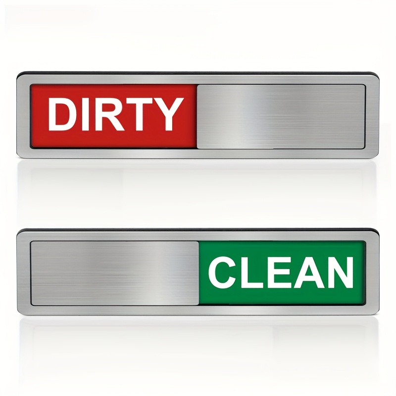 [2d Flat] Dishwasher Clean And Dirty Indicator - Easy-to-/dirty Dishwasher Slider - Includes Self-adhesive Clean/dirty Labels For Kitchen Organization Kitchen Gadget