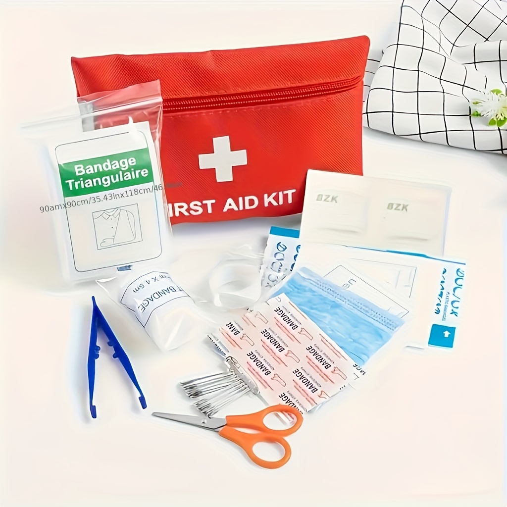 27pcs   survival tool kit portable first aid kit for home outdoor motorcycle hunting hiking and camping durable oxford cloth with additions handmade gift