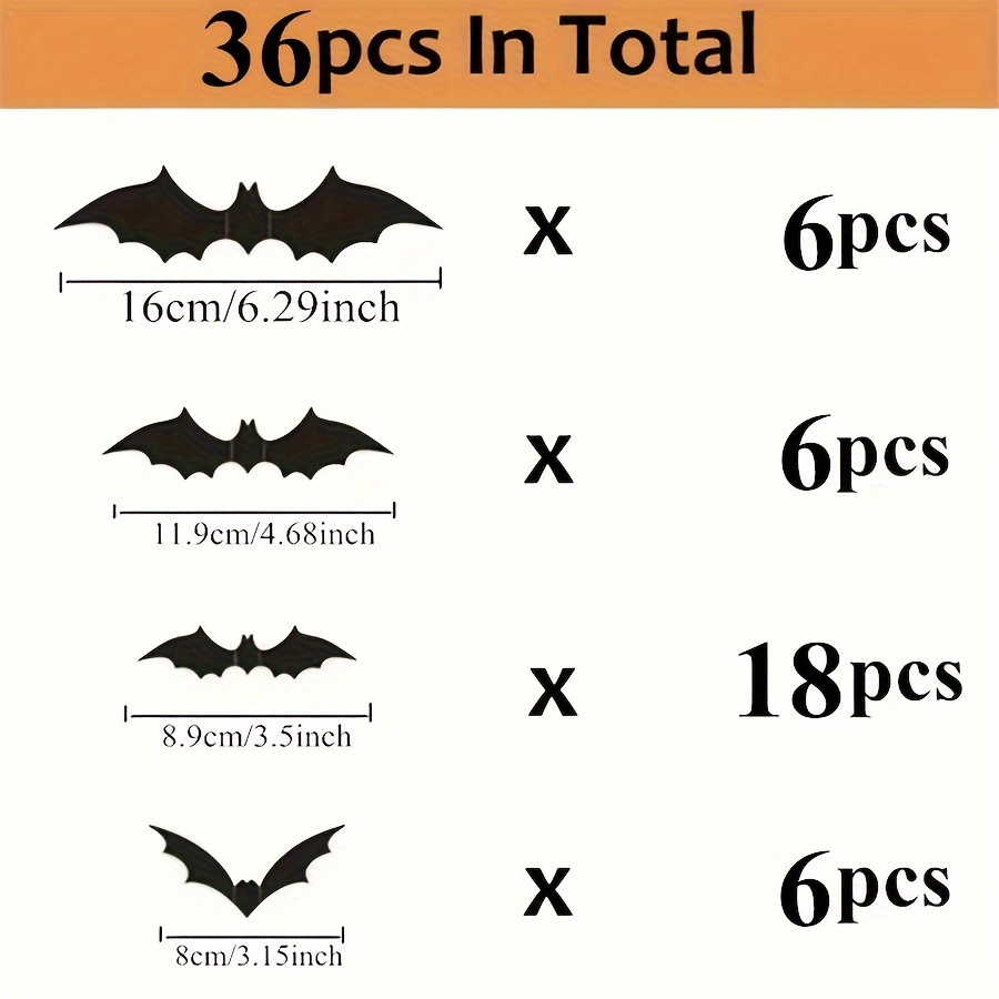 3D Black PVC Bat Wall Decor from Temu