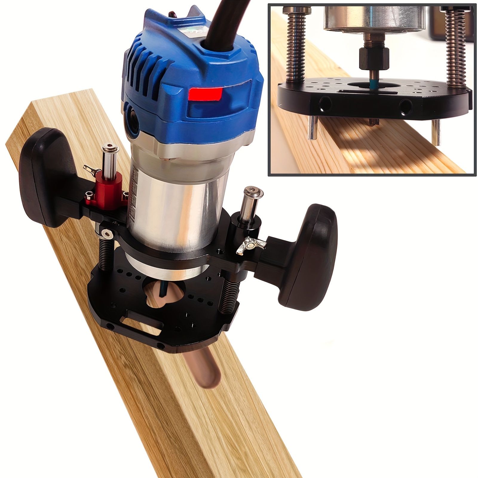 Aluminum Alloy Router Base With Dust Collection - Adjustable Plunge Router Base For Woodworking Trimming