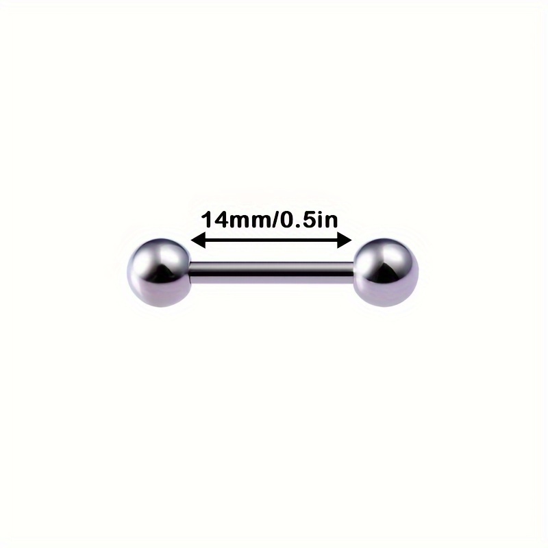 1pc G23 Titanium Industrial Barbell Cartilage Earrings Tongue Ring Bar Tragus Helix Body Piercing Jewelry 12mm-38mm