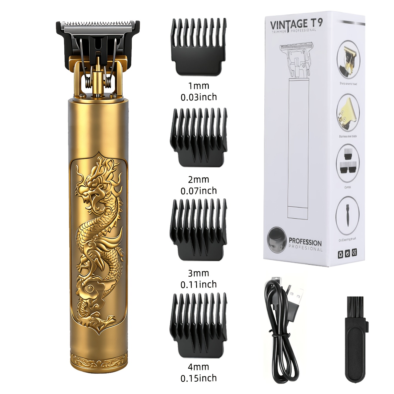 TEMU Kikido Men's Electric Hair Clipper, Suitable For Hairstyle Design And Shaving, Portable For Travel, Stainless Steel Blade More Durable, With 4