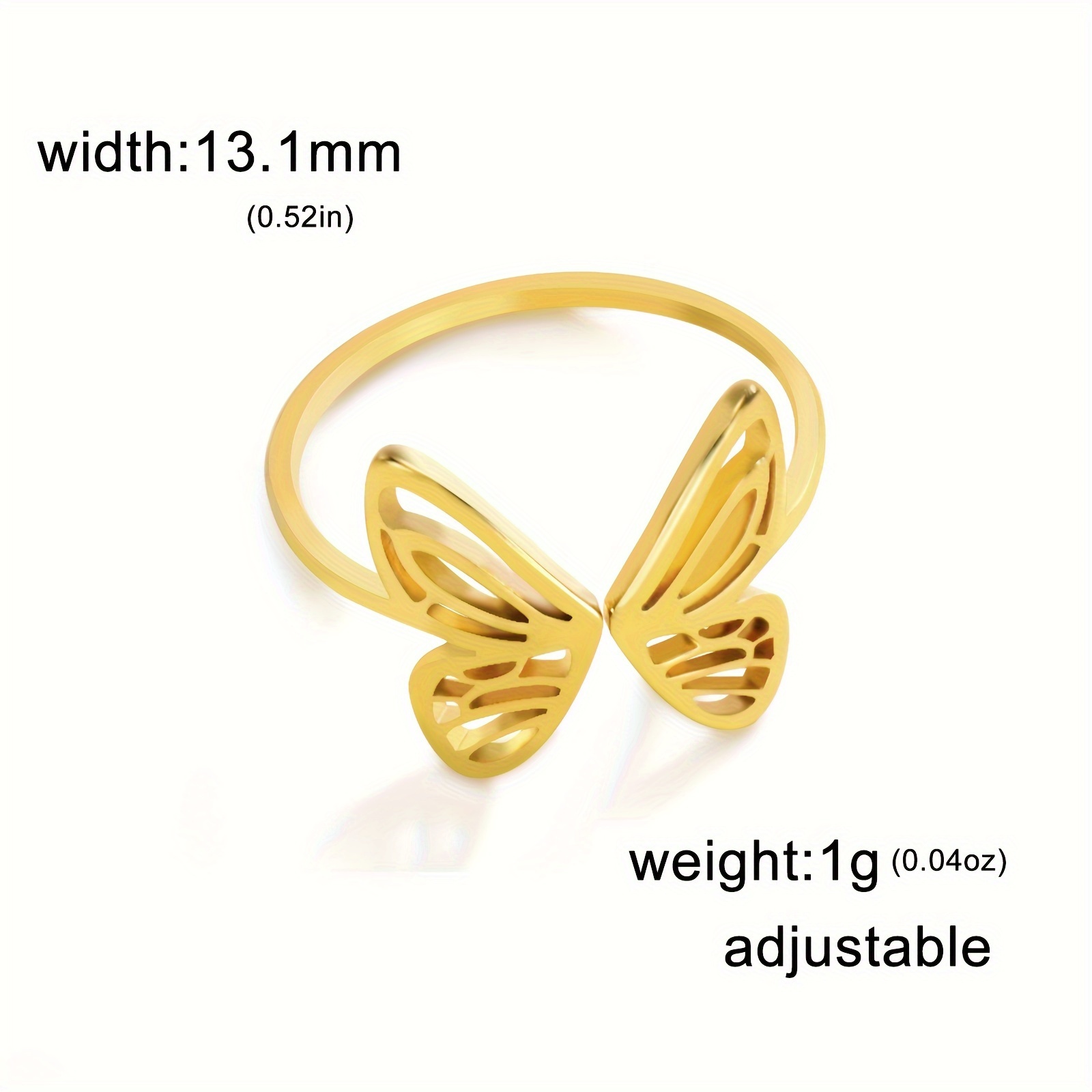 Men's Adjustable Butterfly Opening Ring