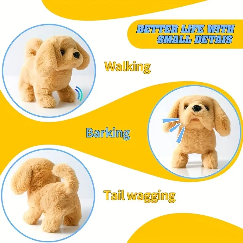 Walk Bark Pet Toys SANGKN Toy Dog Walk, Bark, And Realistic