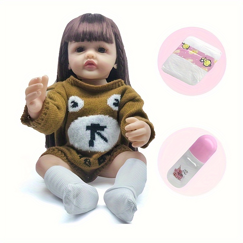 Muñeca Reborn de silicona de cuerpo completo de 22 pulgadas, muñeca  realista Reborn hecha a mano, de vinilo suave, muñeca de bebé real, regalos  para