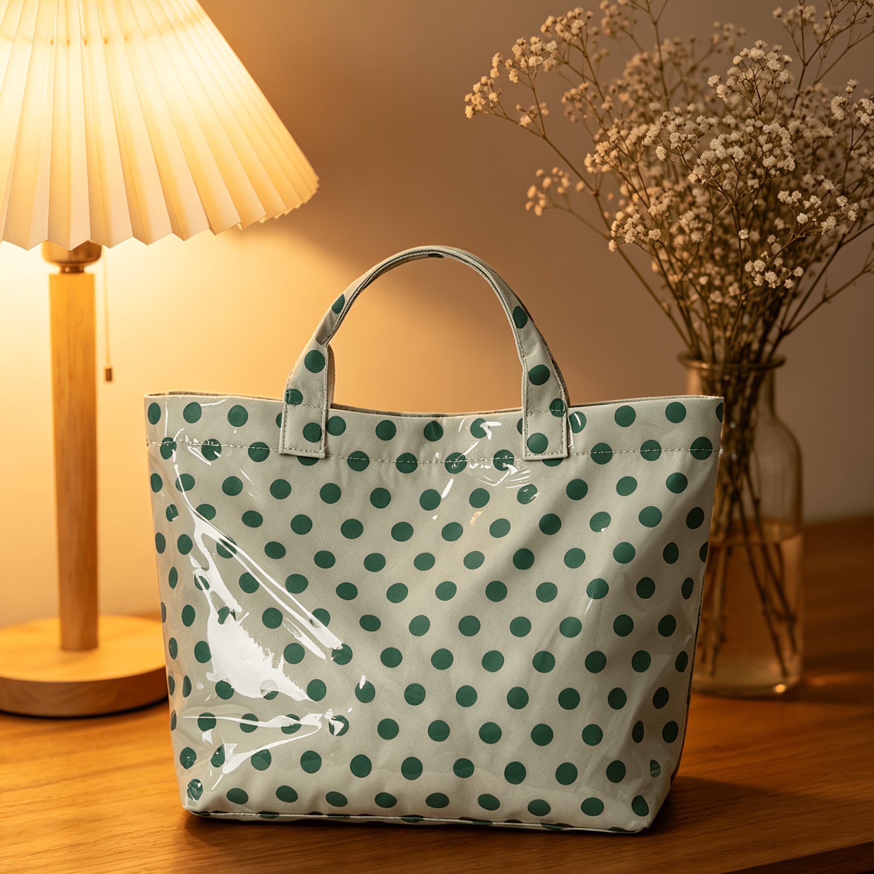 Women's Large-Capacity Polka Dot Tote Bag, Versatile Shopping Bag