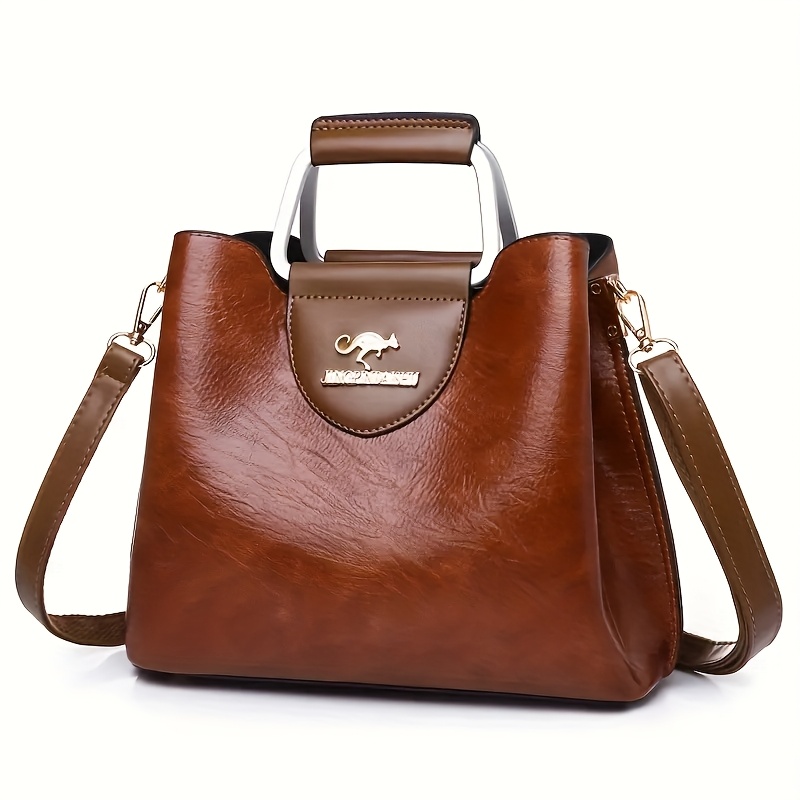 Image of New Women's Large-capacity Tote Bag, Adjustable Strap Shoulder Bag, Suitable For Daily Commuting, Vacations, And Travel, In Red, Black, And Brown