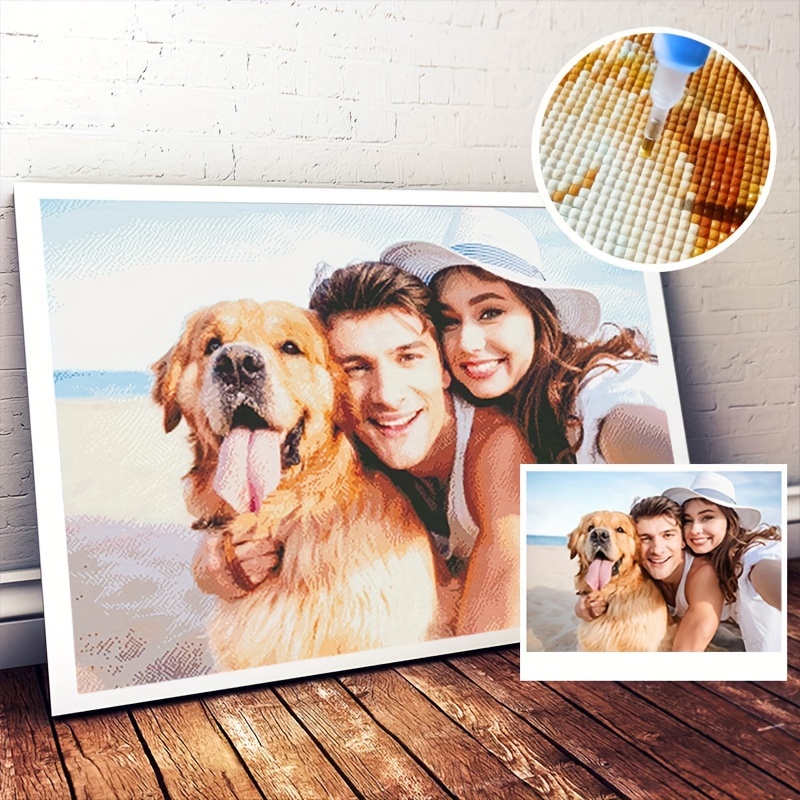 Custom 5D Diamond Painting Kit - Personalized Photo To Diamond Art 19.7x23.6 Inch Round Drill