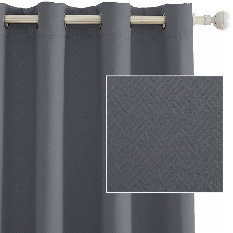 Tende Oscuranti Termiche Hachette Con Nastro Plissettato 116,8x137,2 Cm: Grigio Antracite, 4 Pezzi Con Fermatenda, Isolamento Termico