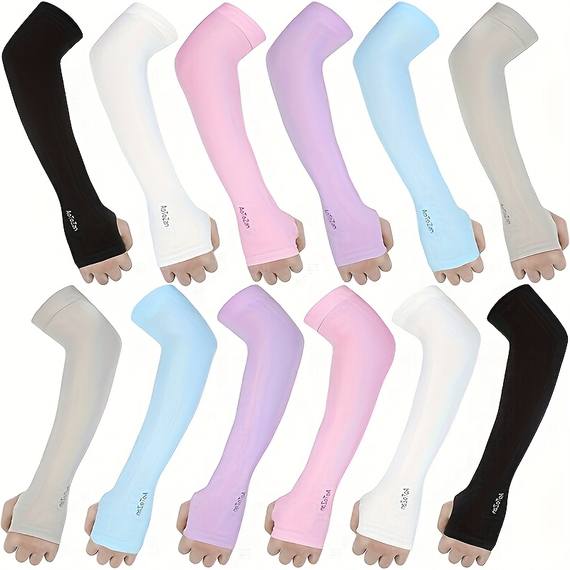 TEMU Men's And Women's Ice Sleeve Set, Summer Arm Protection Equipment, Outdoor Lightweight Uv Resistant Gloves, Random Color