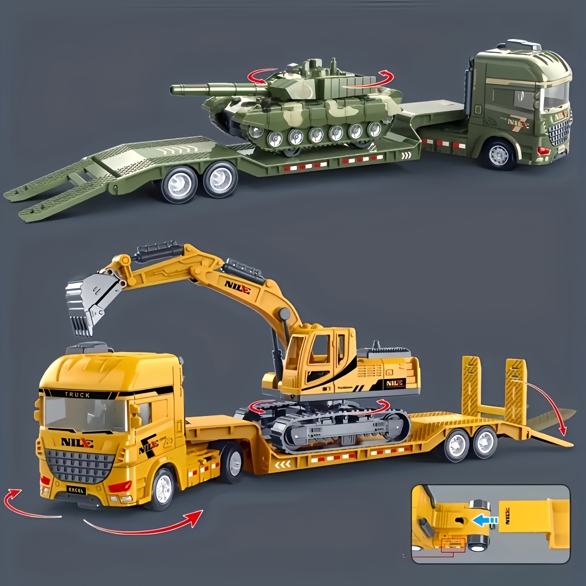 Large-Sized Push-Along Toy Truck Set