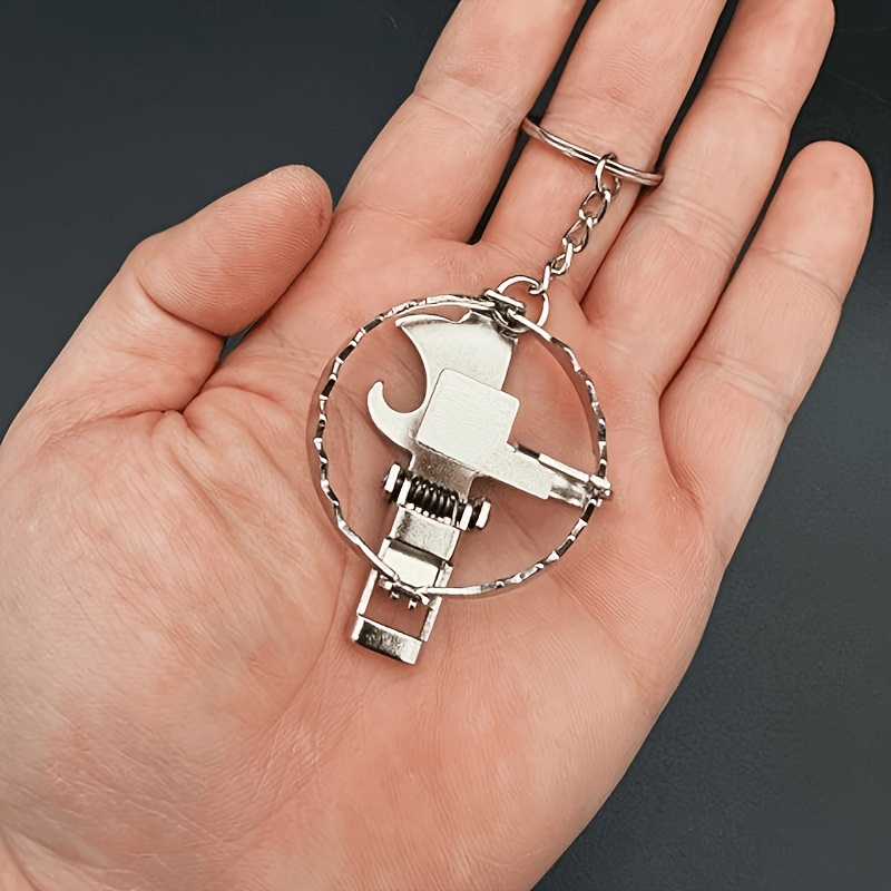 TEMU Mini Stainless Steel Mini Keychain In Of A - Creative Card Holder Design, Easy-to-carry Trap Style. Durable Stainless Steel Material, Unique