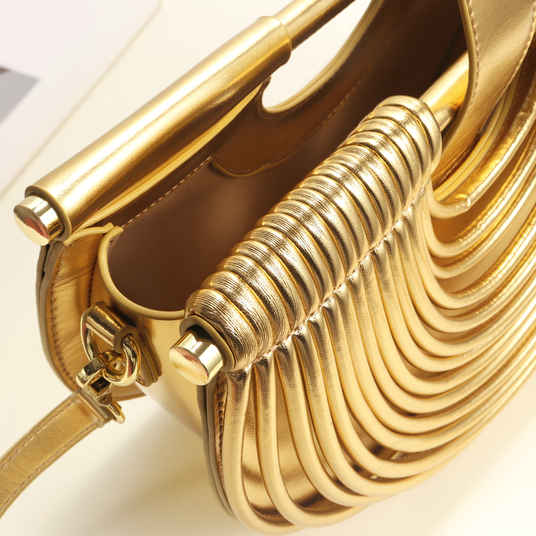 Luxury Women'S Large Capacity Party Handbag - Elegant PU Evening Clutch with Snap Closure, Adjustable Strap, Magnetic Closure, Polyester Lining, Striped Pattern, Perfect for Formal Events, Weddings, and Banquets - Exquisite Crossbody Bag for Daily Use and Wedding Accessories, Wedding Accessory | Elegant Clutch | Magnetic Closure Bag, Wedding Purse, Purse For Women, Handbag For Women, Wallet For Women