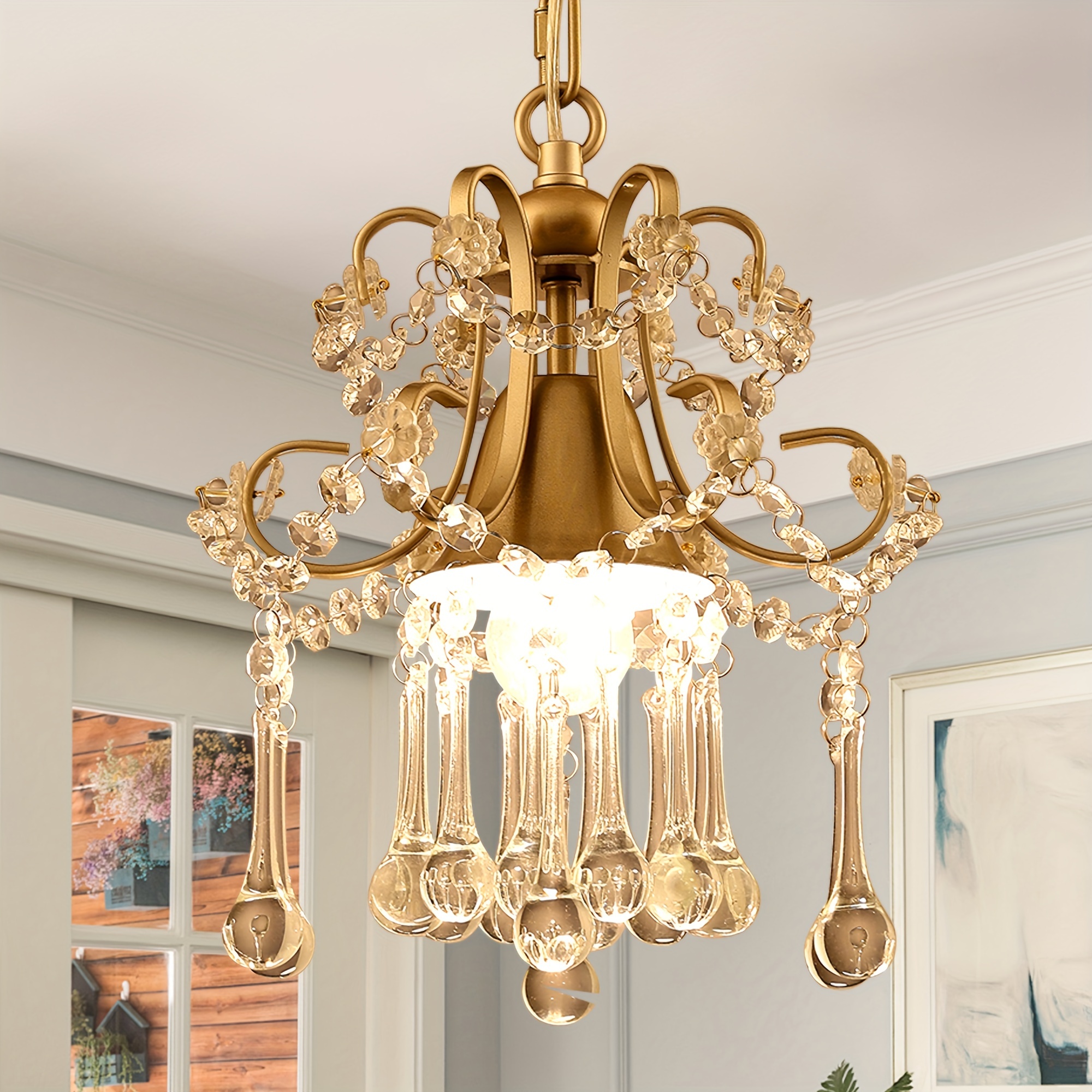 

Ganeed K9 Chandeliers, Ceiling Lights, Crystal Pendant Light, Ceiling Light Fixtures For Living Room Bedroom Restaurant Porch Chandelier, 1-light, Champagnes