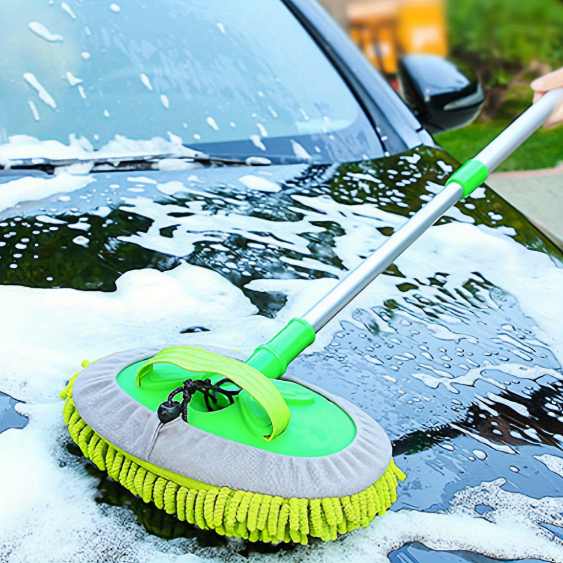 

1pc Car Wash Brush, With Long Handle Car Cleaning Brush, Mop Sponge Brush, Car Wash Mop, Suitable For Cars, Rvs, And Trucks