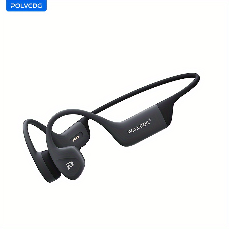 Image of Polvcdg Audio New Upgrade 2.0 X16 Wireless Bone Conduction Headset, Professional Sweat And Rain Proof, With Microphone, Magnetic Charging Port For Long , Large Memory Wireless/mp3 Switch