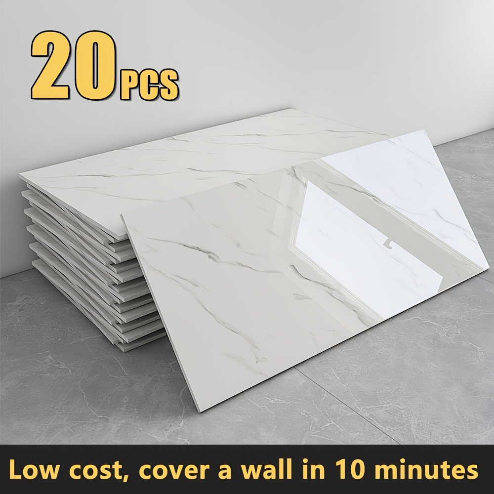 20/40pcs 3d Marble Effect Self-adhesive 60*30cm Wall Decor- Peel And Stick Splashbacks For Kitchen And Bathroom- Easy To Stickers For Christmas & Halloween