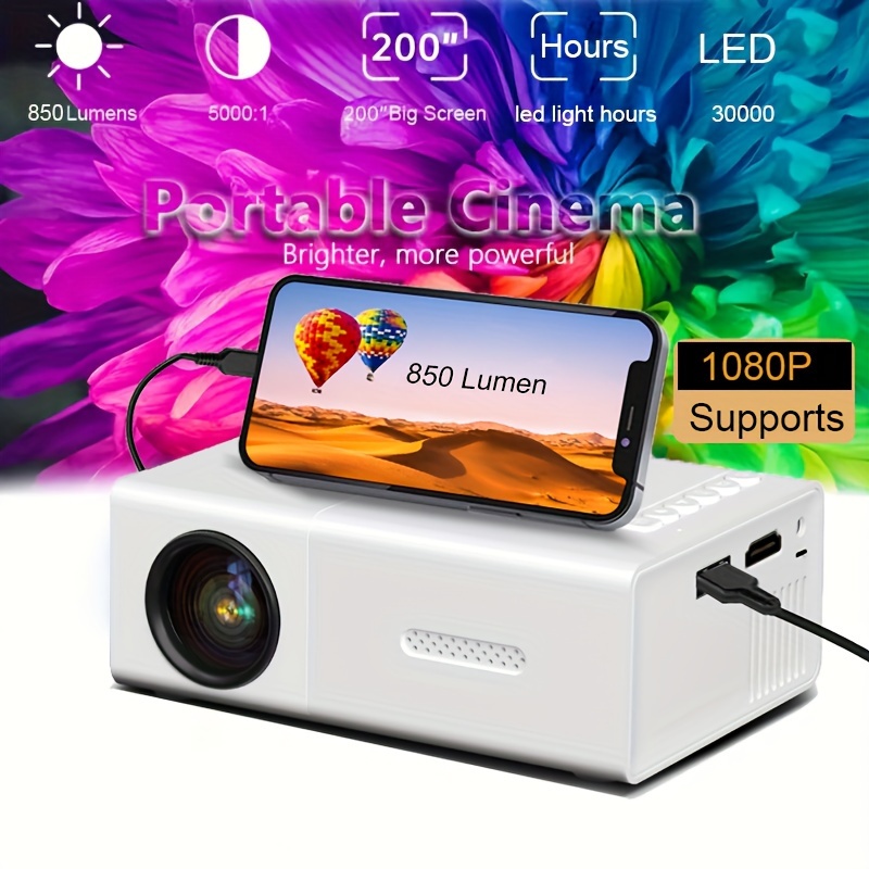 Portable Mini Projector: 1080P Vidéo Téléphone Projecteur - Temu Canada
