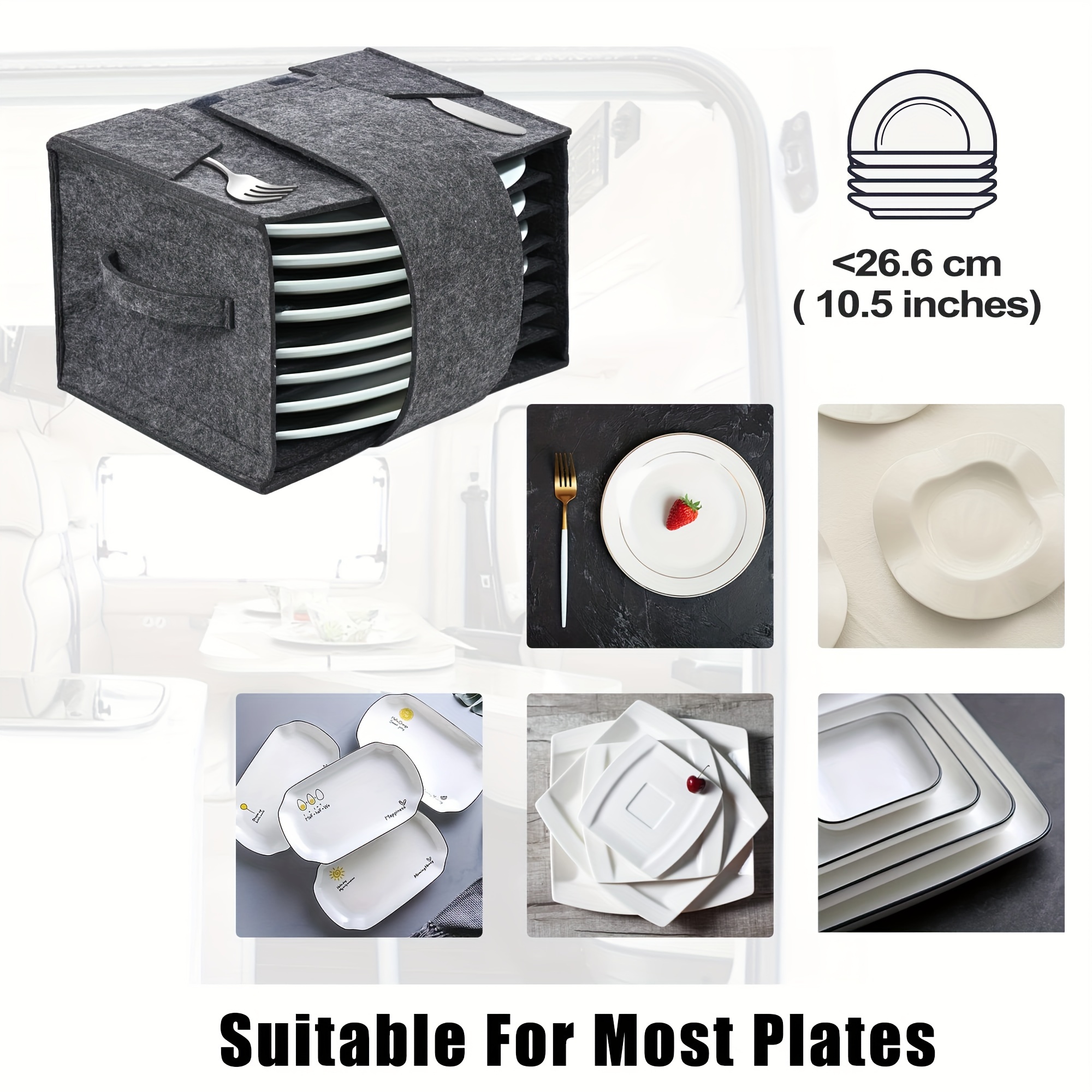 

1pc Dish And Cup Organizer, Bag For Plates, , And Tableware, Suitable For Rv Camping And Use