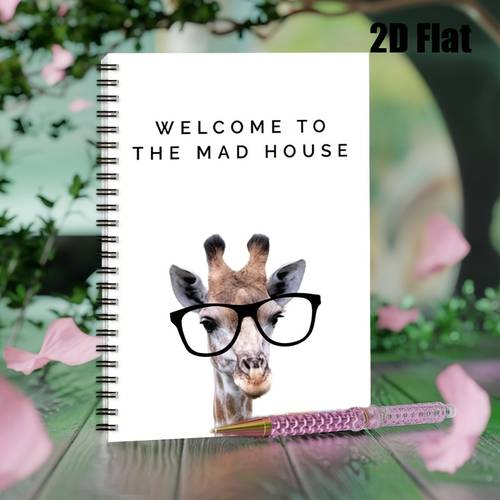 item picture 1pc 2d flat spiral notebooks back to school a5 spiral notebooks with animal deer wearing glasses design notebook gift creative journal diary classroom office supplies suitable for back to student notebooks