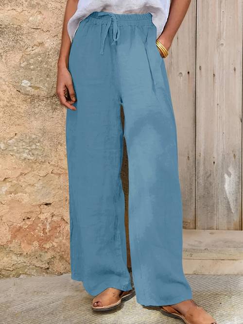 damen freizeithose für frühling/herbst mit geradem weitem bein