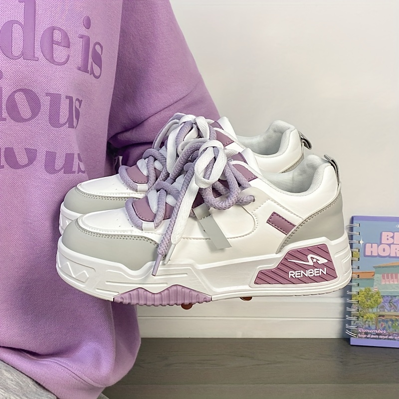 

Women' Sneakers, Trendy Casual Sports Shoes, Lightweight Comfortable Lace-up Low Top Shoes