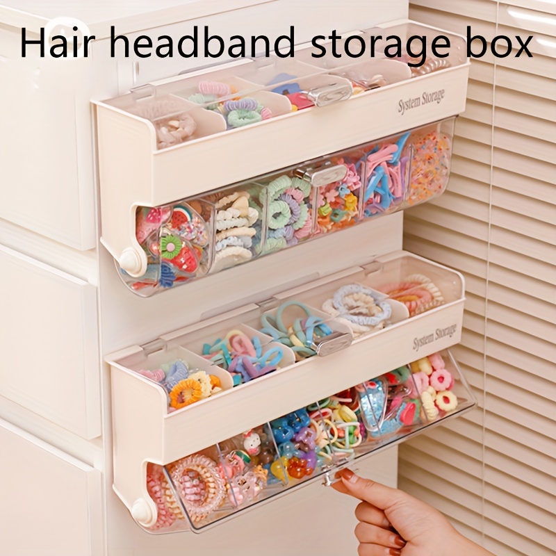 

1pc -mounted Organizer Box Lid For Accessories, Headbands, Underwear, , Spices - For Bathroom, , , Dorm - Plastic, Portable , Yiwu - Creamy