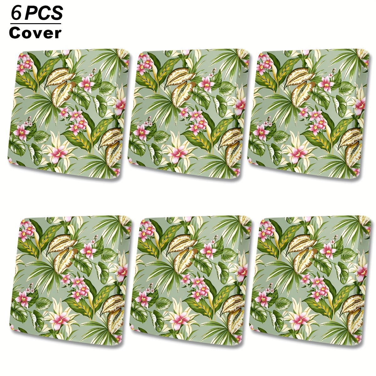 6 8pcs floral leaf   outdoor sofa cushion covers machine washable or hand wash elastic band closure   fiber fabric for   indoor and outdoor sofas