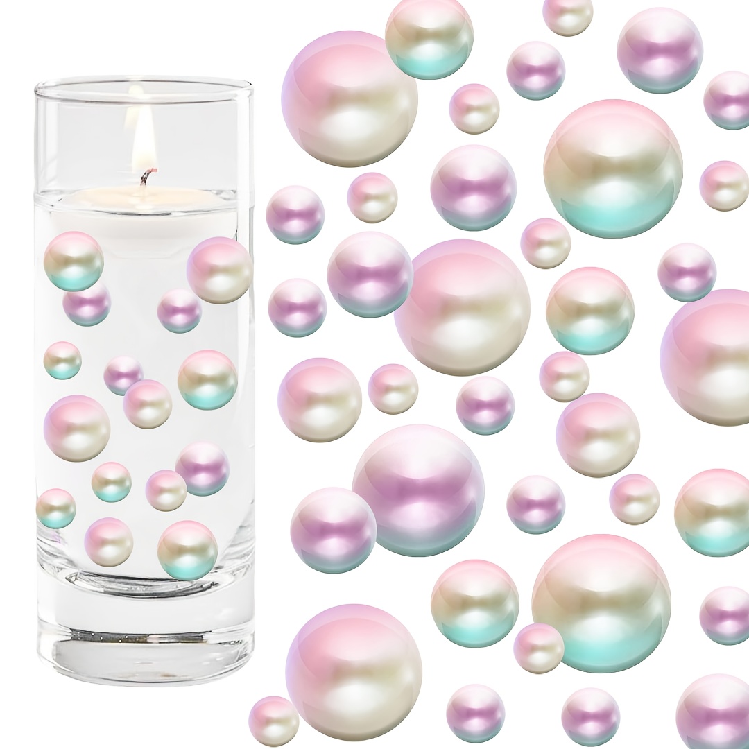 Ficelle de perles artificielles pour bougies flottantes, 5 m, guirlande de perles artificielles pour vase, remplissage de bouteille, mariage, décoration de table (argenté