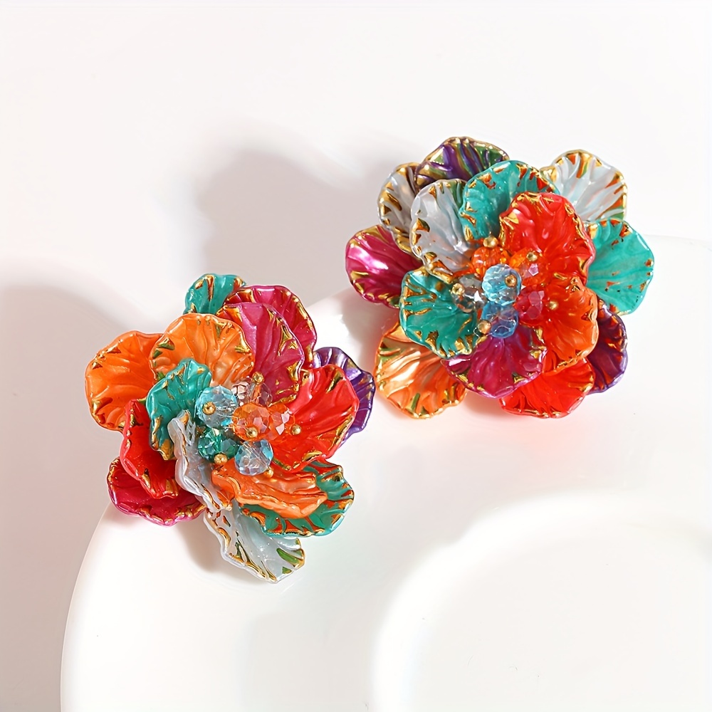Amazon.com: Ximdble Vintage Camellia Flower Earrings Pink