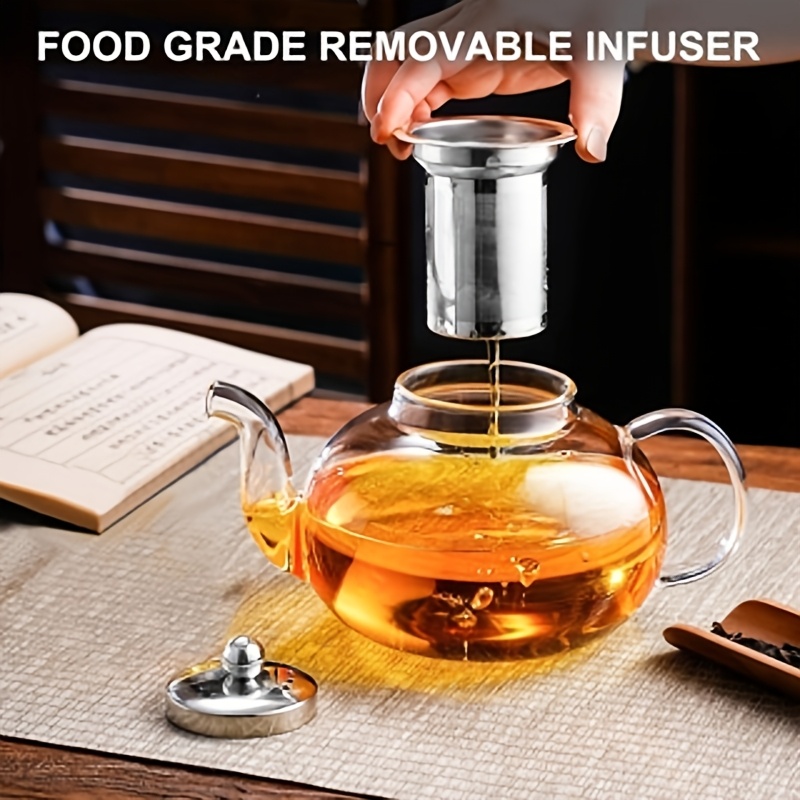 400/800Ml Glass Teapot with Stainless Steel Infuser
