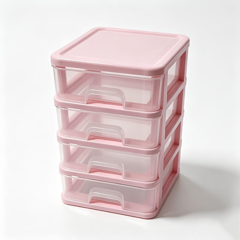 TEMU Three-tier/four-tier/five-tier Drawer-style Mini Stackable Storage Drawers, Plastic Dresser With Drawers, Suitable For Arts And Crafts, Small