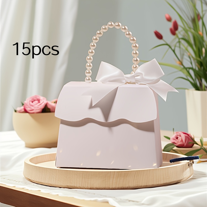 TEMU Gift For Her/him 8pcs/15pcs Pearl-colored Paper Boxes With Polka Dots, Portable Gift Boxes For Birthdays, Adult Gifts, Thanksgiving, And Wedding