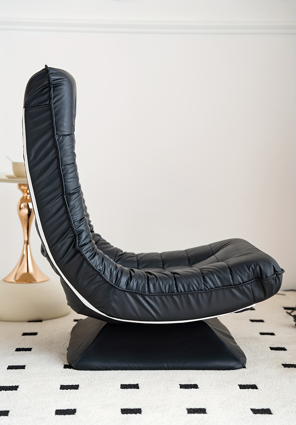 Adult Swivel Floor Chair - Lounge Chair with 360-Degree Rotation - Cushioned Banana Chair, Foldable & Comfortable Back Support Seat for Gaming, Reading, And Watching