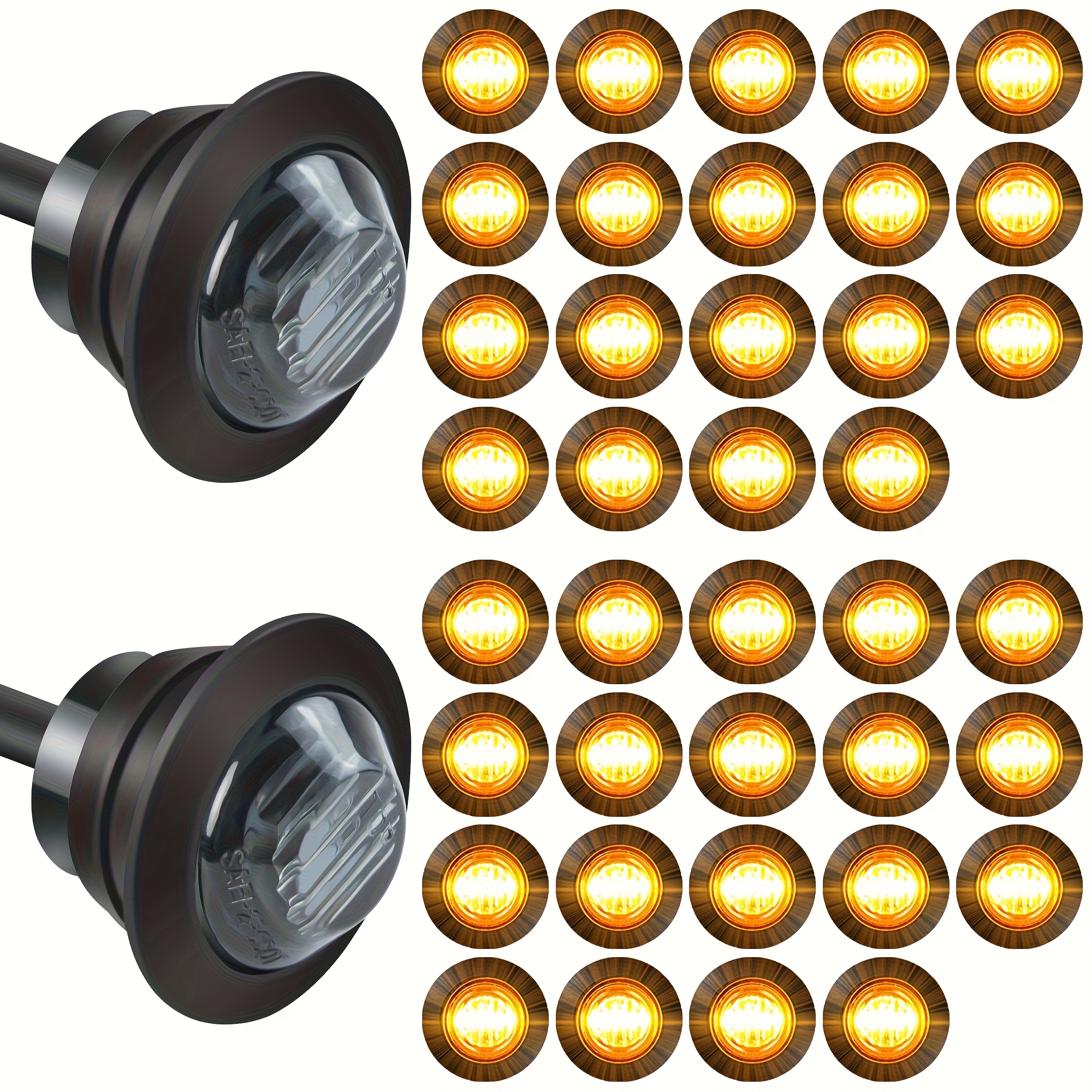 TEMU 40pcs 3/ 4" 12v Round Led Lights, Front Rear Side Marker Indicators For Truck, Rv, Car, Bus, Trailer, Van, , Boat
